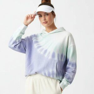 Wildfox White & Blue Cropped Hoody Long Sleeve Sweatshirt S